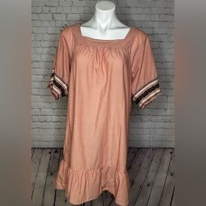 J. Crew dusty rose Dress with gray Accents